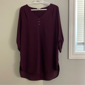 Reitmans Burgundy Tunic Blouse